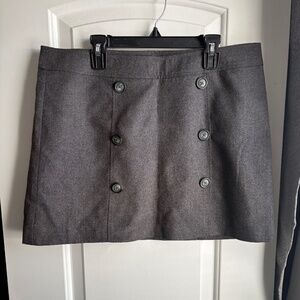 GAP | Size 10 | Charcoal Gray Button-Front Mini Skirt (Fall 2009)